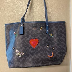 Coach City Tote with Souvenir Embroidery